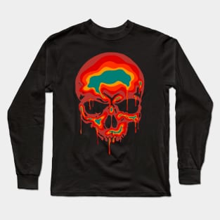 pop art dripping skull Long Sleeve T-Shirt